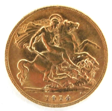 A George V half gold sovereign 1914, 4g.