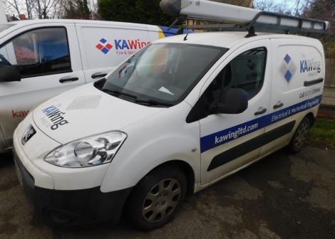 A 2008 Peugeot Partner van, L1 DIESEL - 625 SE 1.6 HDi 75 Van, 1600cc, white, manual, registration number AG58 0XT, 168,823 miles, MOT valid until 20th July 2023, first registered 31st October 2008, diesel, three seater, one window not present due to gai