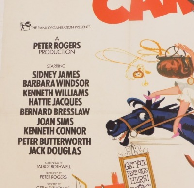 A 1970s film poster Carry On Dick, 75cm x 102cm. Mike Bell was a prolific artist of film posters throughout the 1970s, 80s, and 90s. His leading posters, as documented, include Robert Bolt's Lady Caroline Lamb, and Romancing The Stone. The collection has - 2