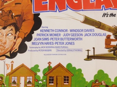 A 1970s film poster Carry on England, 75cm x 102cm. Mike Bell was a prolific artist of film posters throughout the 1970s, 80s, and 90s. His leading posters, as documented, include Robert Bolt's Lady Caroline Lamb, and Romancing The Stone. The collection - 2