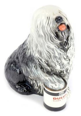 A Beswick Dulux Old English Sheepdog, black Beswick stamp, 32cm high.