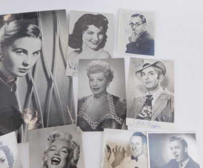 A collection of 1960s, 1970s, and 1980s black and white film star photographs, bearing printed signatures, to include Jean Simmons, Glynis Johns, Marilyn Monroe, Clark Gable, Gregory Peck, Kaye Kendall, Jane Hylton, Dickie Valentine, David Whitfield, Arth - 2