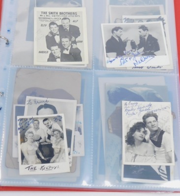 A collection of black and white signed photographs, reportedly from artists that appeared at the Sunderland Theatre between 1948 and 1953, to include Johnny Lockwood, The Killroys, The Smith Brothers, The Kelroys, Kenny Baker, Fran and Ann Prince, Boy De- - 2