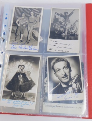 A collection of black and white signed photographs, reportedly from artists that appeared at the Sunderland Theatre between 1948 and 1953, to include Johnny Lockwood, The Killroys, The Smith Brothers, The Kelroys, Kenny Baker, Fran and Ann Prince, Boy De- - 9