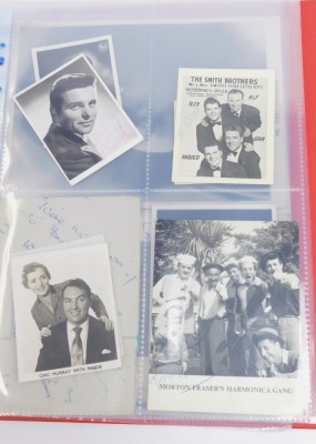 A collection of black and white signed photographs, reportedly from artists that appeared at the Sunderland Theatre between 1948 and 1953, to include Johnny Lockwood, The Killroys, The Smith Brothers, The Kelroys, Kenny Baker, Fran and Ann Prince, Boy De- - 10