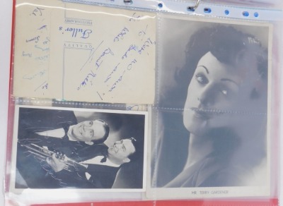 A collection of black and white signed photographs, reportedly from artists that appeared at the Sunderland Theatre between 1948 and 1953, to include Johnny Lockwood, The Killroys, The Smith Brothers, The Kelroys, Kenny Baker, Fran and Ann Prince, Boy De- - 12