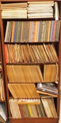 An extensive collection of Bing Crosby records, Decca box set albums, HMV, Parlophone, Brunswick, and a small collection of classical records. (7 shelves)