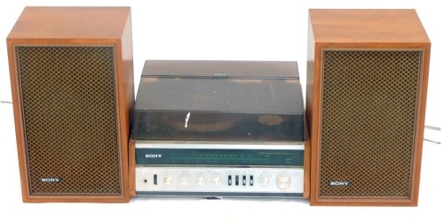 A Sony cassette deck and speakers, comprising Sony Automatic 400 record deck and two Sony SS-510 speakers. (3)