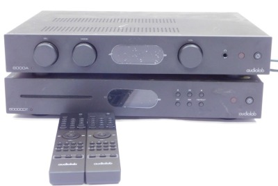 Audiolab hi-fi, comprising a 6000A and 6000CDT receiver, serial no AH007101CCA5355 and AH007801CJA5789, and two Audiolab remote controls. (2) - 2