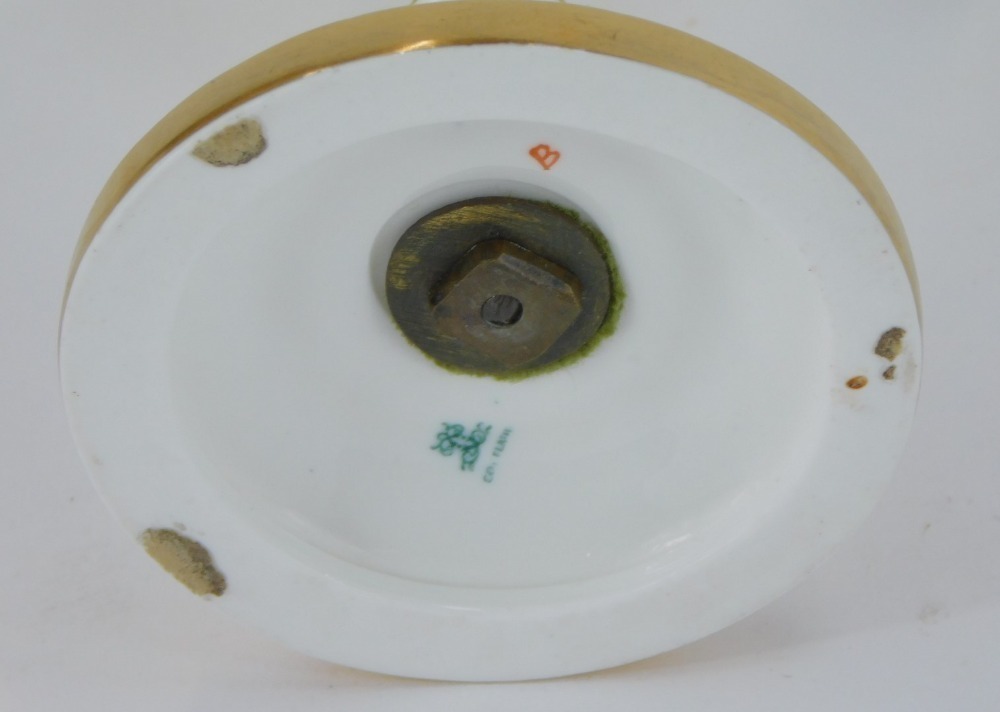 A late 19thC Copeland porcelain vase, of baluster form with gilt mask