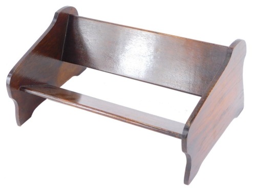 A Victorian mahogany book trough, 14cm high, 36cm wide, 22cm deep.