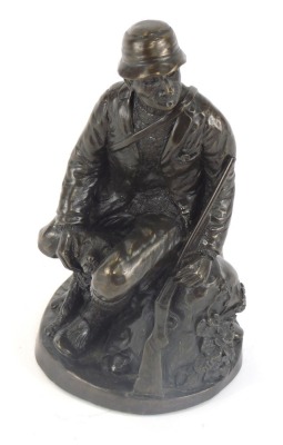 A Menton Manor Country Characters figure, of a hunting gentleman with dog, bears label to base, 16cm high.