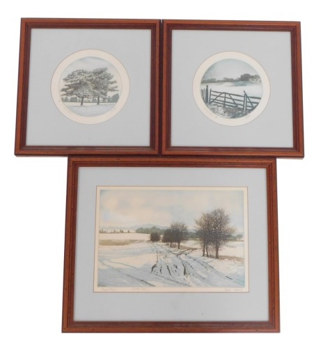 Mark Spain (20thC School). Three pictures, comprising Frozen Tracks, artist's proof, watercolour, signed in pencil to margin, 28cm x 32cm, and two limited edition prints, comprising a Winter's Blanket, limited edition number 7/150, signed in pencil to mar