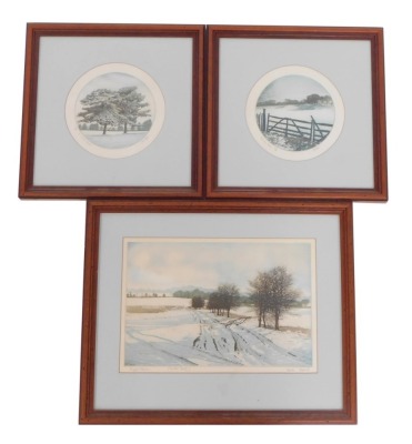 Mark Spain (20thC School). Three pictures, comprising Frozen Tracks, artist's proof, watercolour, signed in pencil to margin, 28cm x 32cm, and two limited edition prints, comprising a Winter's Blanket, limited edition number 7/150, signed in pencil to mar