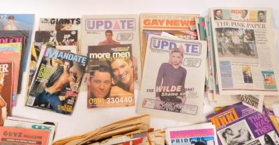 A group of gay magazines, newspapers and glamour magazines, to include Mr Magazine, Boys Newspaper, Guyz Magazine, Man to Man, Steam and Male Power, Mandate, Playgirl, etc. (1 box) - 3