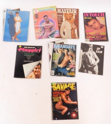 A group of gay magazines, newspapers and glamour magazines, to include Mr Magazine, Boys Newspaper, Guyz Magazine, Man to Man, Steam and Male Power, Mandate, Playgirl, etc. (1 box) - 5
