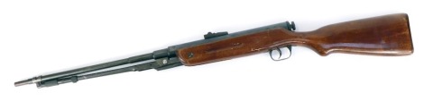 A Gallyon Brand .22 calibre air rifle, with wooden stock.