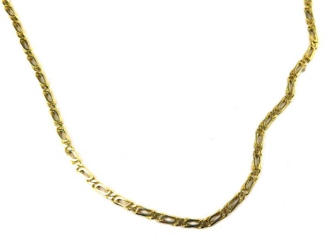 A figaro link neck chain, yellow metal stamped 585, 48cm long, 11.3g.