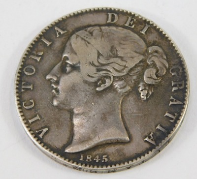 A Queen Victoria young head silver crown 1845. - 2