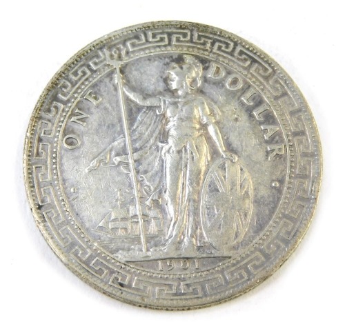 An Edward VII silver Trade Dollar 1901.