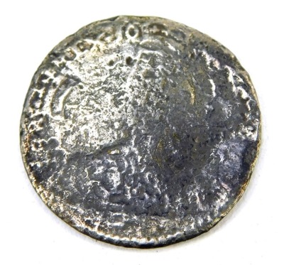 A William III silver sixpence 1696/7, worn.