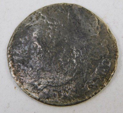 A William III silver sixpence 1696/7, worn. - 2