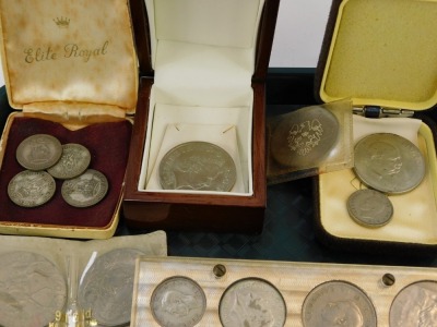 George V and later silver and copper coinage, millennium five pounds 2000, commemorative crowns, etc. (a quantity) - 3