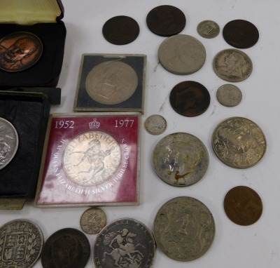 A George III silver crown 1820, Victorian half crowns 1885 and 1897, further coinage, commemorative crowns, etc. - 3