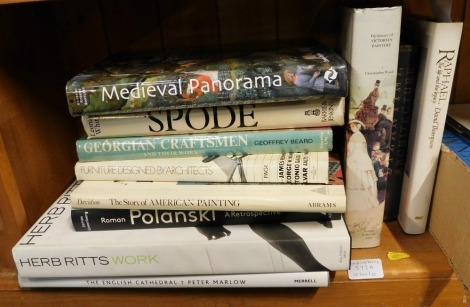 Books: Art and Antiques, including Wood (Christopher) Dictionary of Victorian Painters, Herb Rittz Work, Marlow (Peter) The English Cathedral, and Greenburg (James) Roman Polanski Respective. (11)