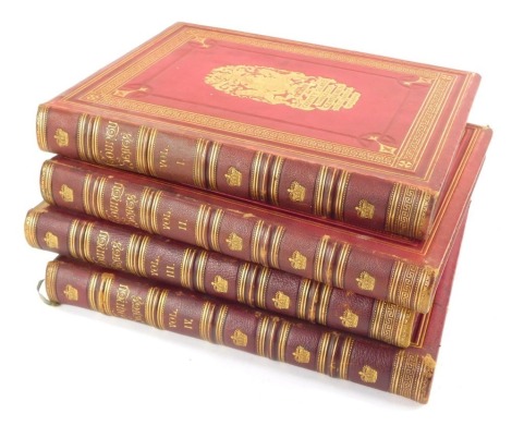 Morris (Rev. F.O. BA). A Series of Picturesque Views of Seats of the Noblemen and Gentlemen of Great Britain and Ireland, vols 1-4, in red cloth and gilt tooled bindings. (4)