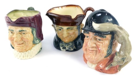 Three large Royal Doulton character jugs, comprising Old Salt, Mr Pickwick and Gone Away, 18cm high. (3)