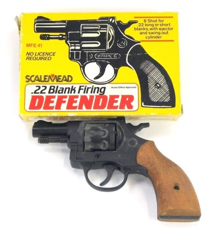 A Scalemead .22 blank firing Defender, MFE41, boxed.