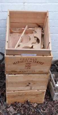 A quantity of wooden wine boxes. (AF)