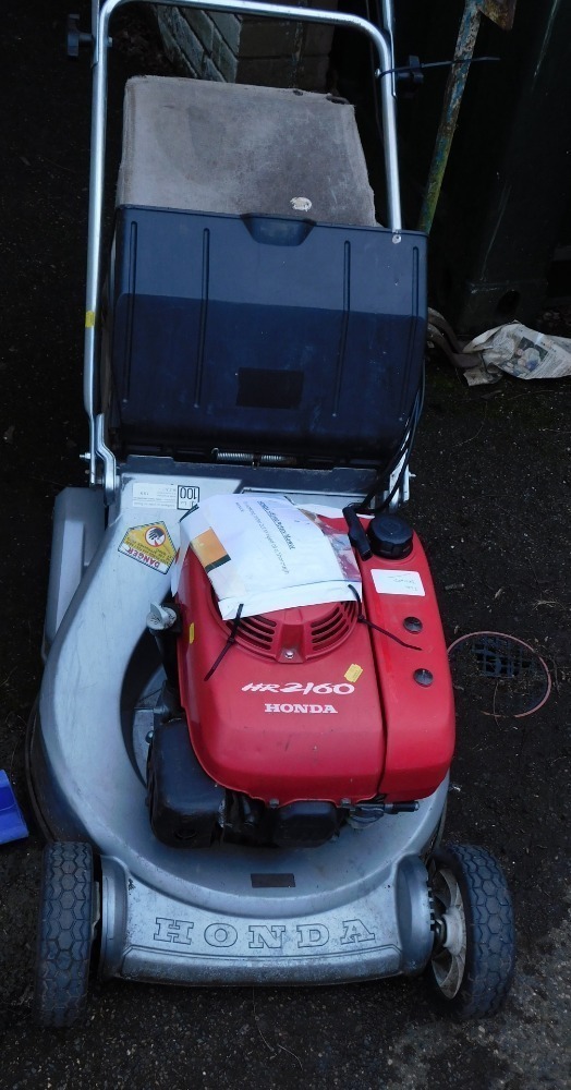 A Honda HR2160 petrol lawnmower