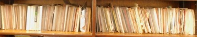 A group of 33rpm Bing Crosby records, to include Can-Can, Decca, Capp, Capitol, Columbia, RCA Victor, HMV, and others. (2 shelves)