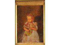 Late 19thC English School half length portrait of a young girl holding a doll