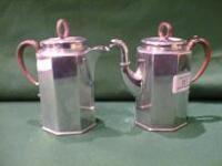 A George V silver travelling Coffee Pot and matching Hot Water Jug