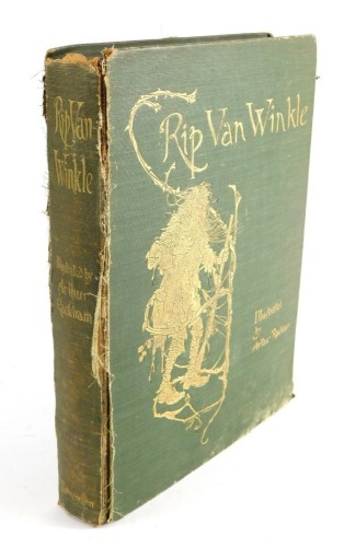 An Arthur Rackham illustrated book Rip Van Winkle in green boards with gilt stencilling, and with various plates.