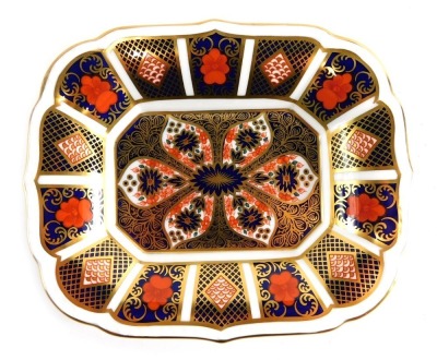 A Royal Crown Derby Old Imari pattern dish, marked beneath, 16cm wide.
