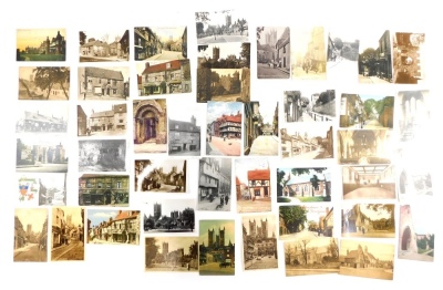 Various early 20thC Lincoln city postcards, Northgate, Eastgate, The Strait, other uphill scenes, Jew's House various, bottom of Steep Hill with E Haigh sign, early Lincoln postmarks, etc., Christ's Hospital Terrace, etc., black and white and in colour.