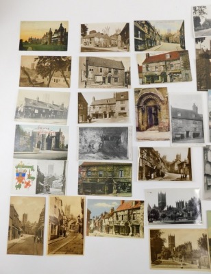 Various early 20thC Lincoln city postcards, Northgate, Eastgate, The Strait, other uphill scenes, Jew's House various, bottom of Steep Hill with E Haigh sign, early Lincoln postmarks, etc., Christ's Hospital Terrace, etc., black and white and in colour. - 2