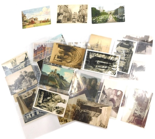 Various early 20thC Lincoln city postcards, Beaumont House, Beaumont Fee, Exchequergate, White Hart Hotel, Castle Gateway, various, early Lincoln Castle, etc., black and white and in colour. (a quantity)