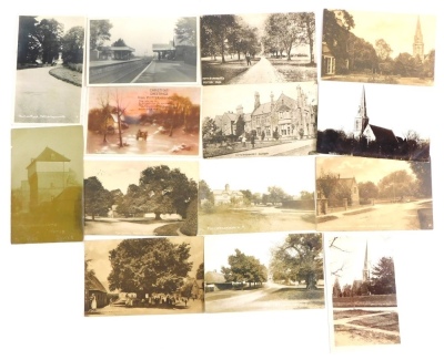 Various 20thC Lincolnshire postcards, villages Potterhanworth Nocton Road, railway station, Potterhanworth water tower, other street scenes, Lincoln Road, The Green, Rectory, black and white. (a quantity)