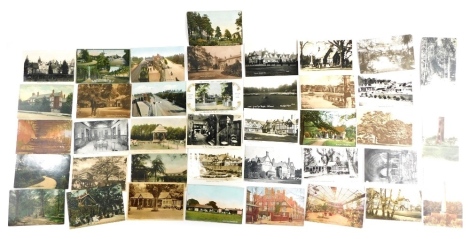 Various 20thC Lincolnshire postcards, villages Woodhall Spa railway station, Victoria Hotel, The Band Stand, various Petwood Hotel postcards, black and white and in colour. (a quantity)