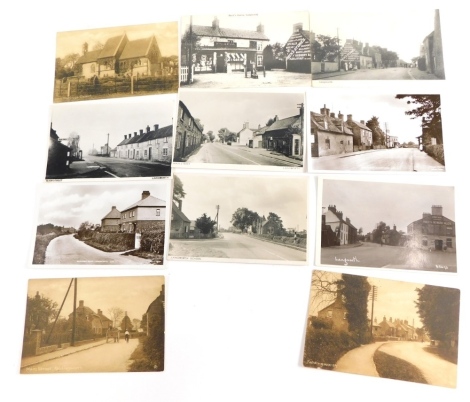 Various 20thC Lincolnshire Langworth and Faldingworth postcards, Heck's store various, including signage, Main Street, Barlings Road, High Street, George Hotel with sign, Main Street, Langworth (2), etc., black and white and in colour. (a quantity)