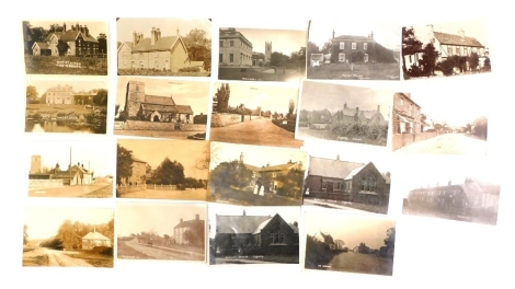 Various 20thC Lincolnshire postcards, Hackthorn, Osgodby, Faldingworth, Sudbrooke and Scopwick Hackthorn Hall, Brownlow Arms, Manor House Osgodby, others, street scenes, early Sudbrooke street scenes, etc., black and white. (a quantity)