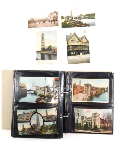 Various 20thC Lincolnshire Boston postcards, street scenes, Market Square, Market Place, Grammar School, Wide Bargate and other scenes, Windmill, etc., black and white and in colour. (a quantity)