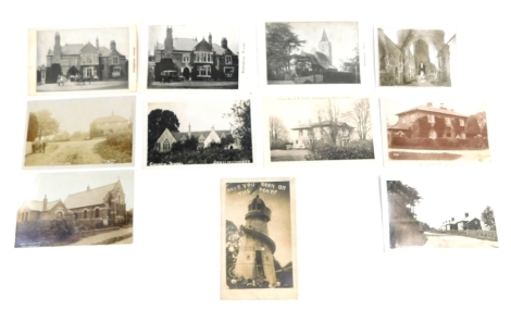 Various 20thC Lincolnshire Skellingthorpe postcards, street scene children before house, Church School, The Mat helter skelter, etc., black and white. (a quantity)