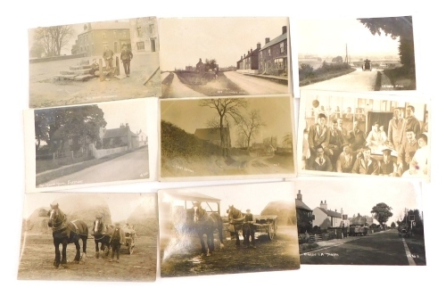 Various 20thC Lincolnshire postcards, Kirkby-La-Thorpe, Queen's Head pub, horses, Dusby nr. Pinchbeck, patient and figures, West Ashby, The Manor House, Saltfleet, Upton Hill, Swineshead North End, figures by the Old Tocks, Swineshead, with hotel in the b