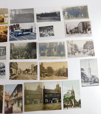 Various 20thC Lincolnshire Lincoln City postcards, trains and locomotives at Lincoln Station, Haighs shop front, Grand Hotel, Horse Fair, various High Street, Strawson's Dining Rooms shop front etc., black and white and in colour. (a quantity) - 3